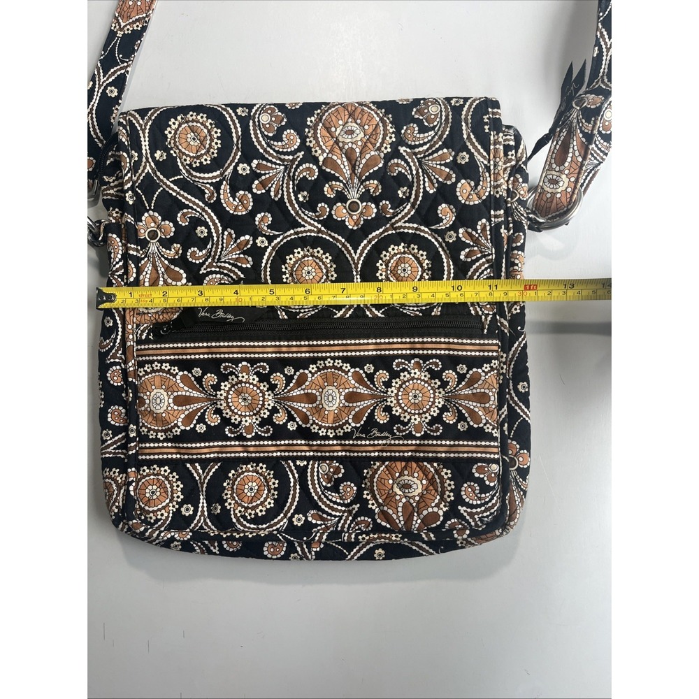 Vera Bradley Crossbody Paisley Caffe Latte Brown Black Bag Purse Flap Boho - Picture 8 of 13